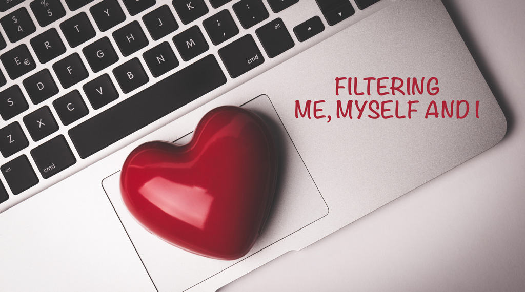 image of computer with a heart saying filter me, myself and i